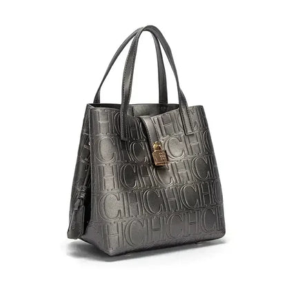 Large Capacity Handbag With Lock Design Luxury Crossbody - Smarsty
