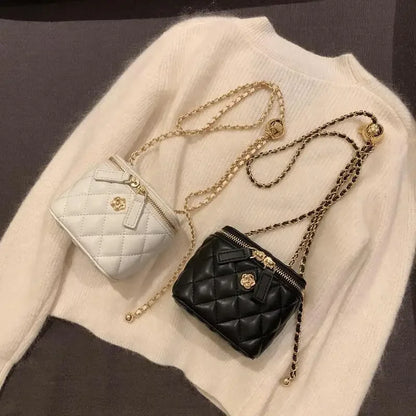 Mini Shoulder Bag Crossbody With Camellia Chain Box - Smarsty