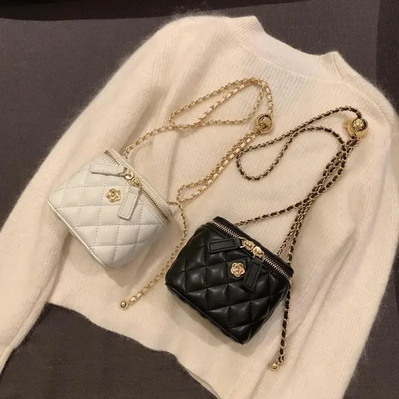 Mini Shoulder Bag Crossbody With Camellia Chain Box - Smarsty