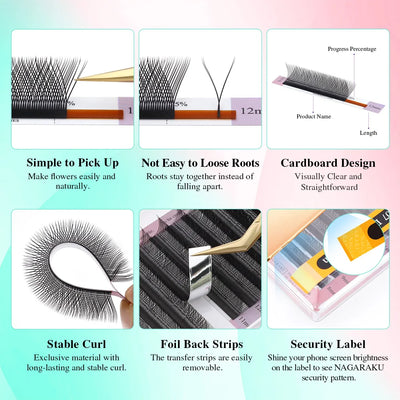 NAGARAKU YY Shape Premium Eyelash Extensions for Natural Look - Smarsty