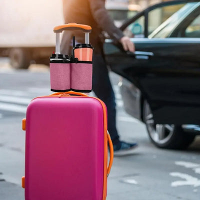 Travel Luggage Cup Holder Durable Free Hand Suitcase Drink Bag Travel Milk Tea Coffee Mugs Holder Fits All Suitcase Handles - Smarsty