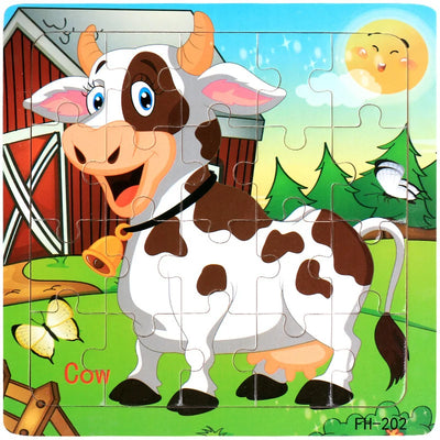 New 20 Piece Wooden 3d Puzzle Cartoon Animal Vehicle Jigsaw Puzzle Montessori Educational Toys For Kids Baby 1 2 3 Years by Smarsty