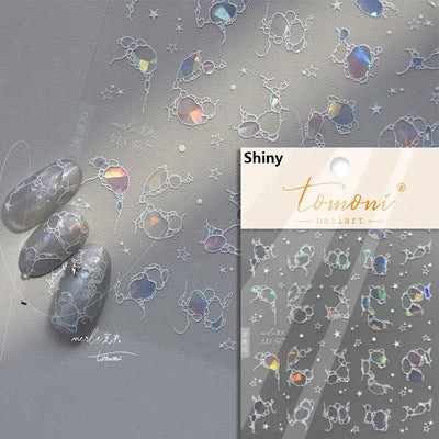 5D Summer Beach Nail Stickers with Shiny Sea Designs - Smarsty