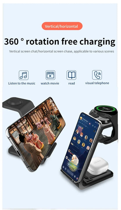 30W Ultrafast Wireless Charger Stand 3 in 1 with Holder - Smarsty
