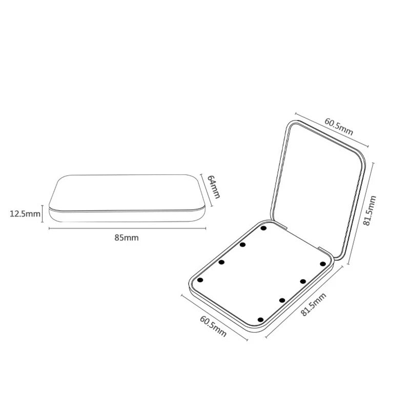LED Compact Mirror 1X/2X Magnification for Travel - Smarsty