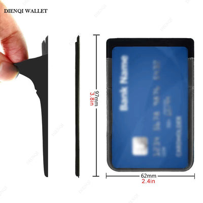 Fashion Elastic Cloth Cell Phone Card Holder Mobile Phone Wallet Case Credit ID Card Holder Adhesive Sticker Pocket Money Bag - Smarsty