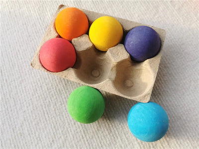 High Quality Wooden Toys Lime Wood Rainbow Arch Stacking Blocks Building Semi Color Sorting Peg Dolls Balls Slat for Kids Play - Smarsty