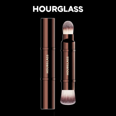Hourglass Retractable Double-Ended Makeup Brush with Soft Fibers - Smarsty