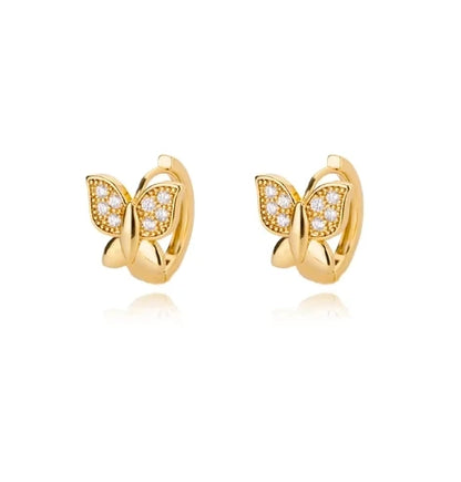 Stainless Steel Star Hoop Earrings Gold Tone Hypoallergenic - Smarsty