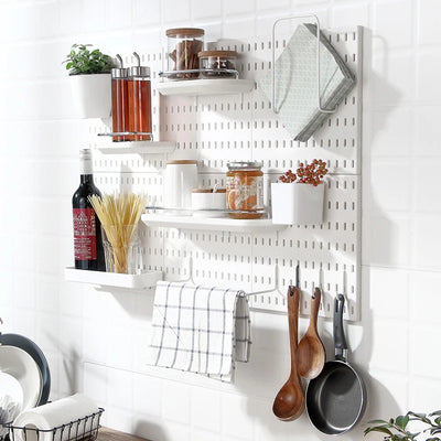 DIY Pegboard Accessories Kitchen Organization No Drill Hanging Shelf Storage Hooks Wall Organizer Crafts For Garage Room by Smarsty