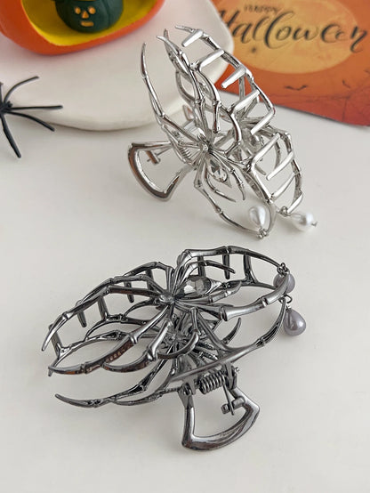Gothic Spider Pearl Metal Hair Claw Clip Strong Hold - Smarsty