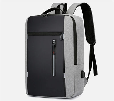 Men's Waterproof Oxford Laptop Backpack 15.6 Inch with USB Charging Port High Capacity Business Travel School Bag - Smarsty