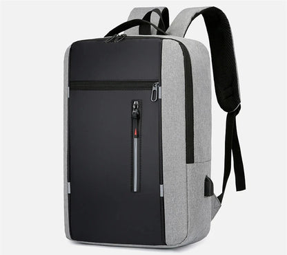 Men's Waterproof Oxford Laptop Backpack 15.6 Inch with USB Charging Port High Capacity Business Travel School Bag - Smarsty