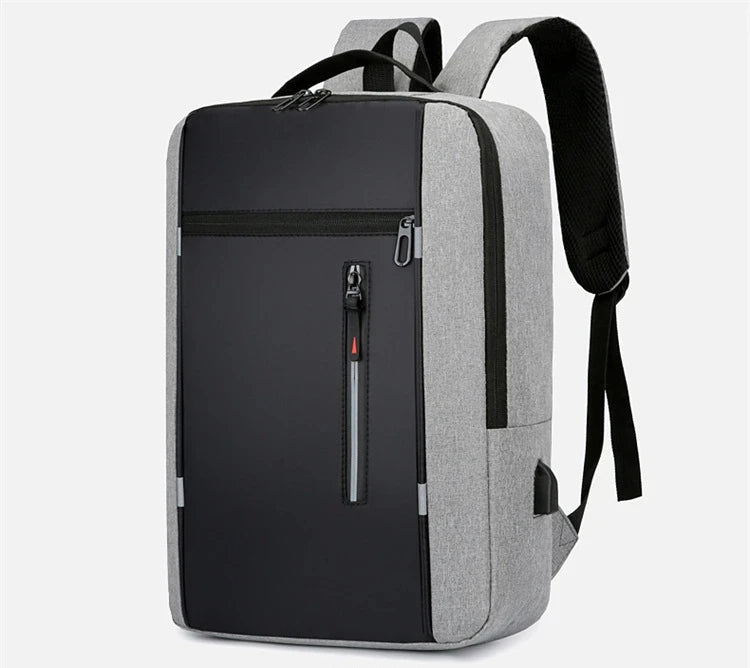 Men's Waterproof Oxford Laptop Backpack 15.6 Inch with USB Charging Port High Capacity Business Travel School Bag - Smarsty