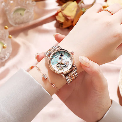 Luxury Automatic Mechanical Watch for Women with Moon Phase - Smarsty