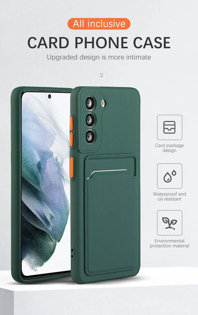 Card Slot Wallet Phone Case With Shockproof Bumper - Smarsty