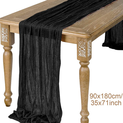 Sage Semi-Sheer Gauze Table Runner for Elegant Dining - Smarsty