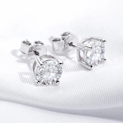 Moissanite Stud Earrings S925 Silver Certified Brilliance - Smarsty