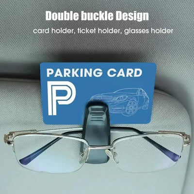 Car Visor Clip Glasses Holder Rotates 180 Degrees Card Slot - Smarsty