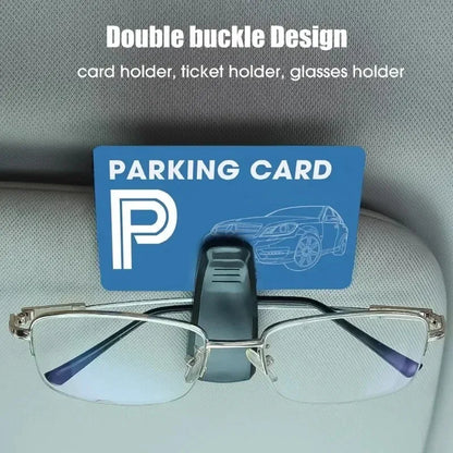 Car Visor Clip Glasses Holder Rotates 180 Degrees Card Slot - Smarsty
