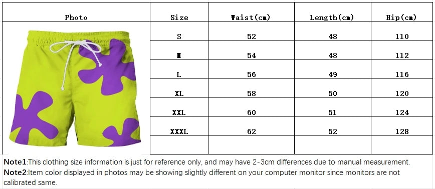 New Summer 3D Anime Patrick Star Board Shorts Trunks Quick Dry Beach Swiming Shorts Women Men Hip Hop Short Pants Beach clothes - Smarsty