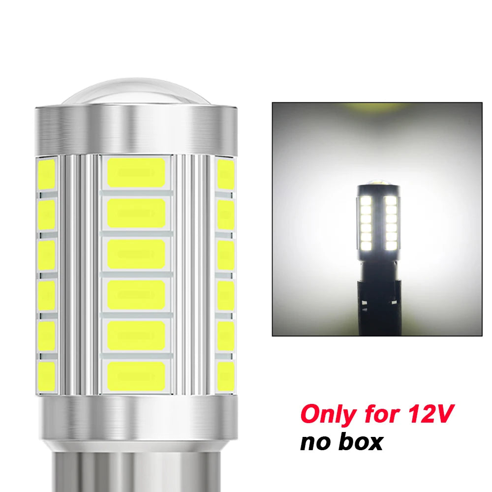 2pcs LED 1156 BA15S P21W 1157 BAU15S PY21W P21/5W BAY15D For Car Truck ATV Light Canbus 5630SMD Turn Signal Lamp DRL Bulb 12V24V - Smarsty