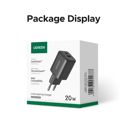 20W GaN USB C Charger PD3 Quick Charge Mini Compact - Smarsty