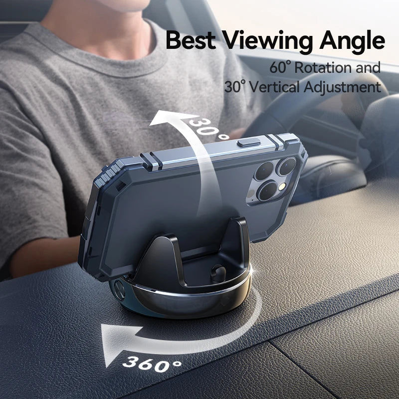 Car Phone Mount Dashboard One Handed Operation 360 Rotation - Smarsty