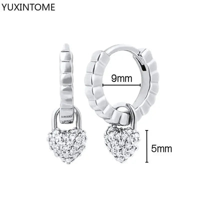 925 Sterling Silver Hoop Earrings White Crystal Luxury - Smarsty