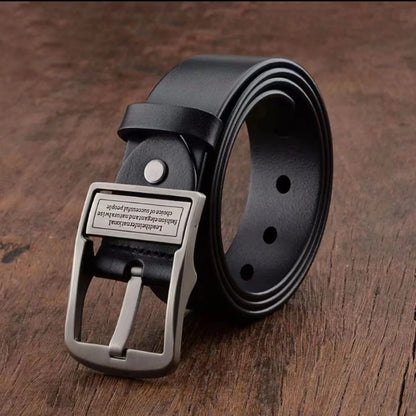 Leather Cowhide Men’s Belt Metal Alloy Pin Buckle - Smarsty