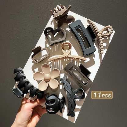 High-End Women's Frosted Hair Clip Set 11pcs - Smarsty