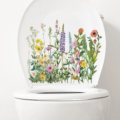 Green Plant Leaves Toilet Wall Sticker for Easy Home Decor - Smarsty