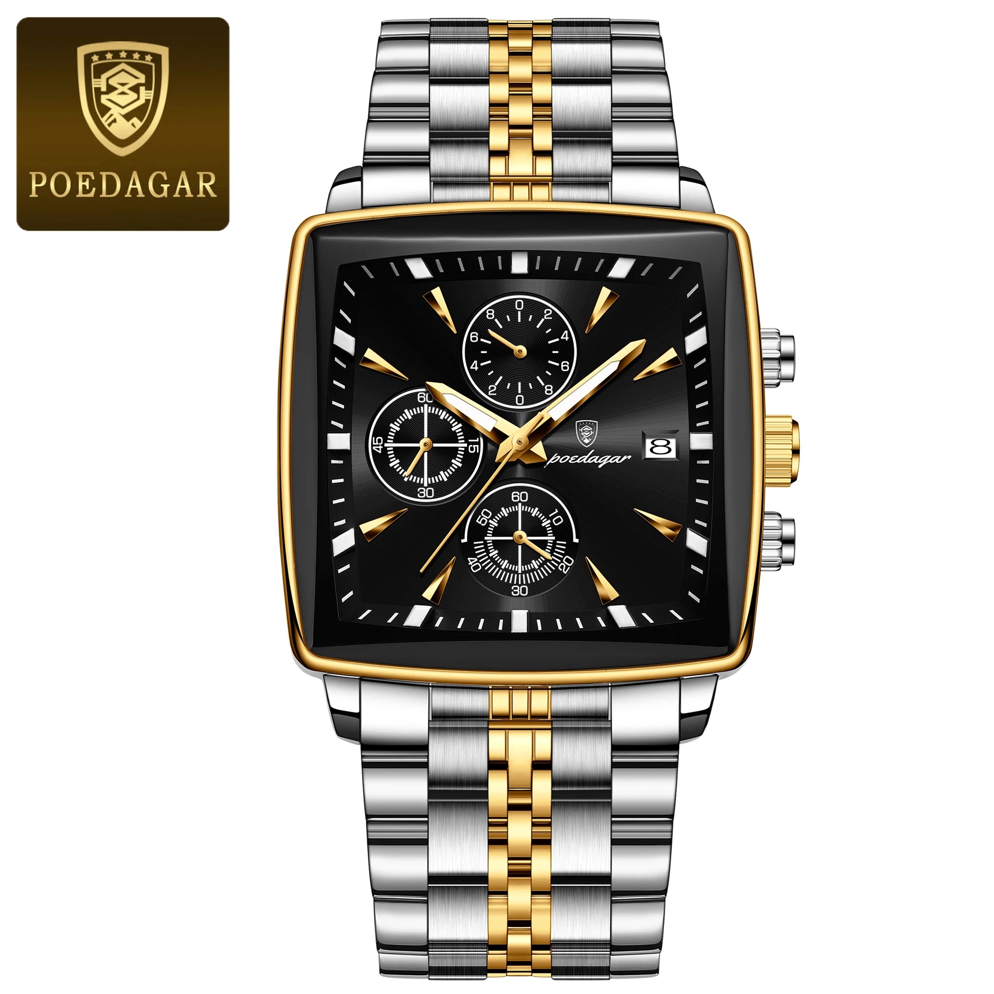 Luminous Waterproof Men's Chronograph Watch with Date - Smarsty