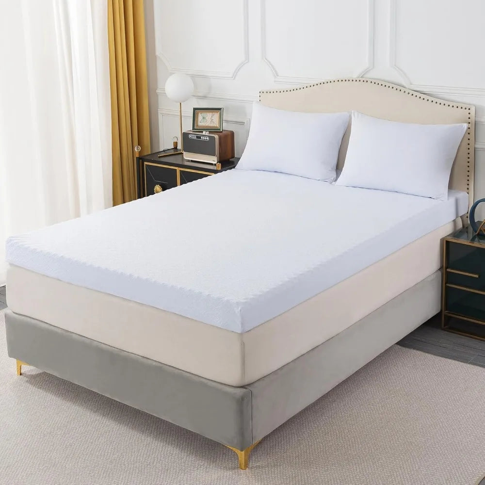 memory foam mattress topper for soft support and breathable cover, ideal for back pain relief