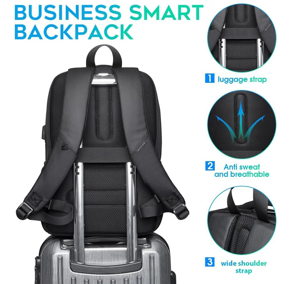 BANGE Sling Travel Laptop Backpack Fits 15.6 Inch Laptop for Men and Women Waterproof with Side Mesh Pocket USB Charging Port - Smarsty
