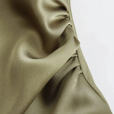 TRAF Satin Long Dresses for Women 2024 Summer Slip Midi Dress Woman Sexy Evening Party Dress Sleeveless Female Elegant Dresses - Smarsty