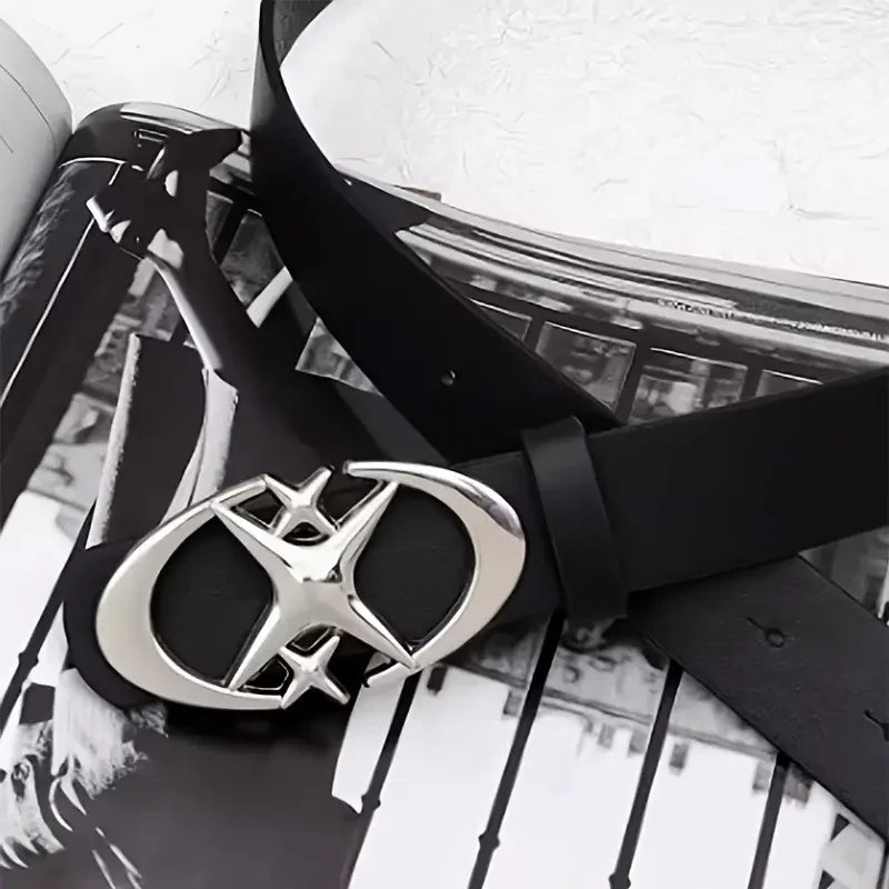 Stylish Oval Metal Buckle Belt Durable Unisex Fashion Accessory - Smarsty