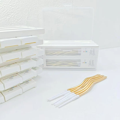 6/12/48pcs/1case Birthday Candles Spiral Cake Candles  Long Thin Cake Candles For Wedding Party And Cake Decoration - Smarsty
