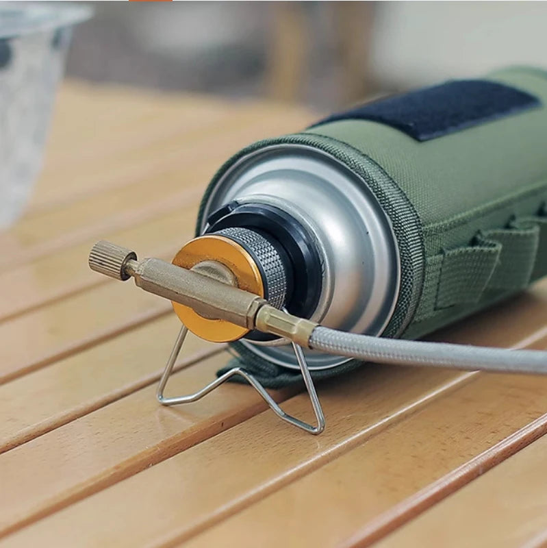 Outdoor Portable Gas Tank Converter Camping Butane Adapter With Bracket  For Picnic Hiking Camping Equipment