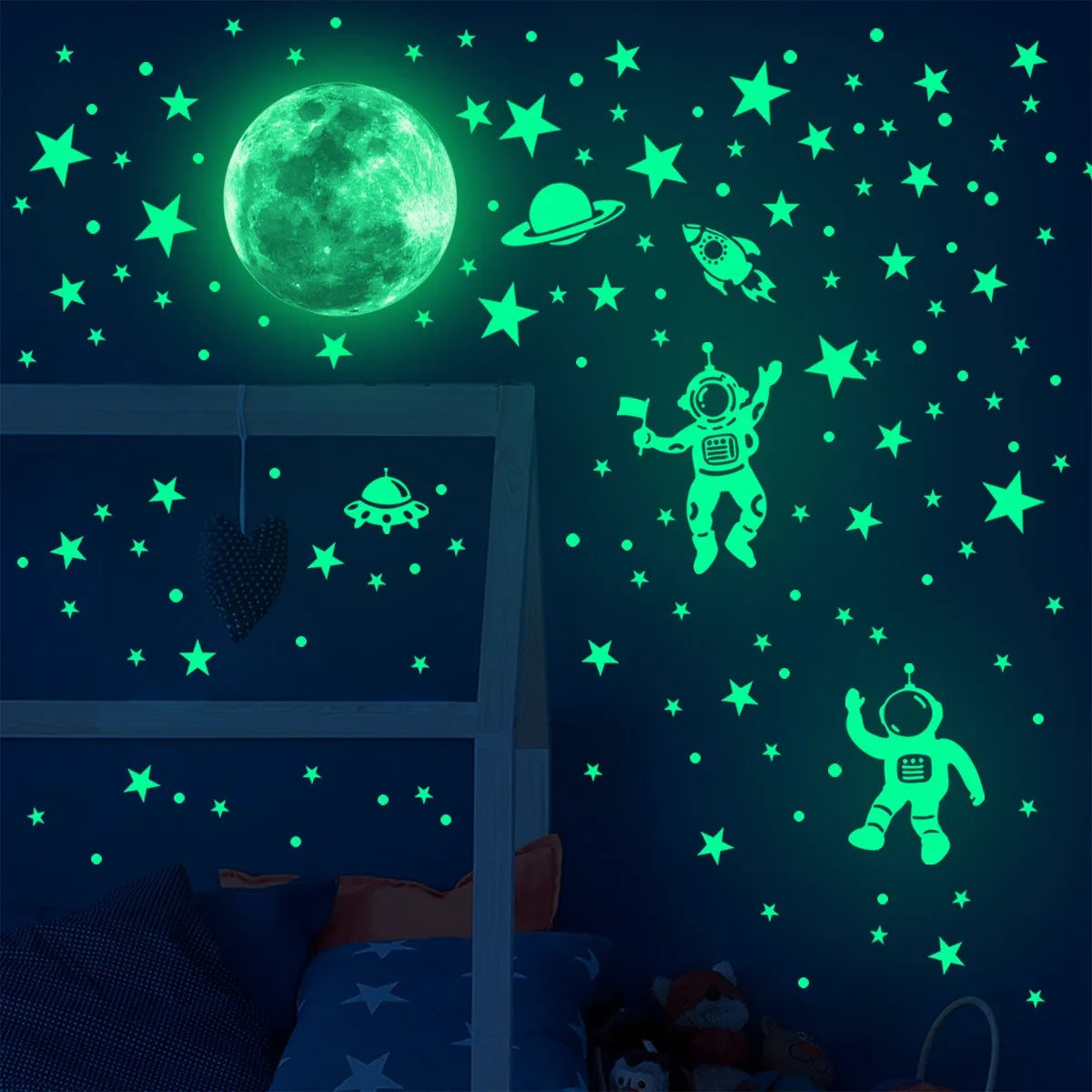 Luminous Moon and Stars Wall Stickers for Kids - Smarsty