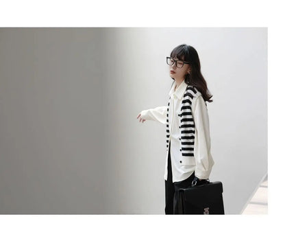 2025 Summer Minimalist Long Sleeve Button Up Shirt Women Korean Style Solid Tie Oversize Shirts Blouse Loose Clothes Autumn Tops - Smarsty