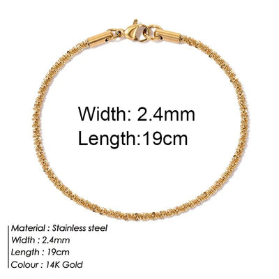 Gold Stainless Steel Twist Chain Bracelet for Women - Smarsty