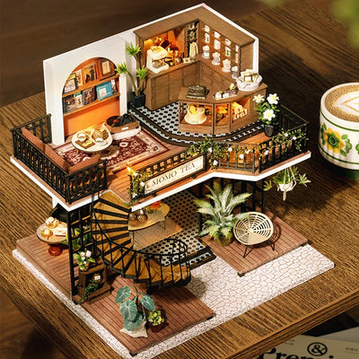 Wooden Doll House 3D Puzzle Assembly Building Model Kit Production Small Room Toys Home Bedroom Decoration With Furniture Light by Smarsty
