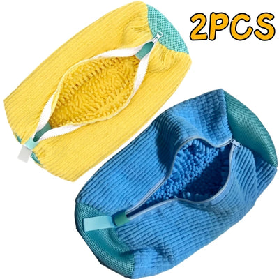 1/2/4PCS Shoe Washing Machine Bag with Liquid Shoe Brush Set Durable Laundry Shoe Bag and Soft Bristle Clean Brush for All Shoes - Smarsty