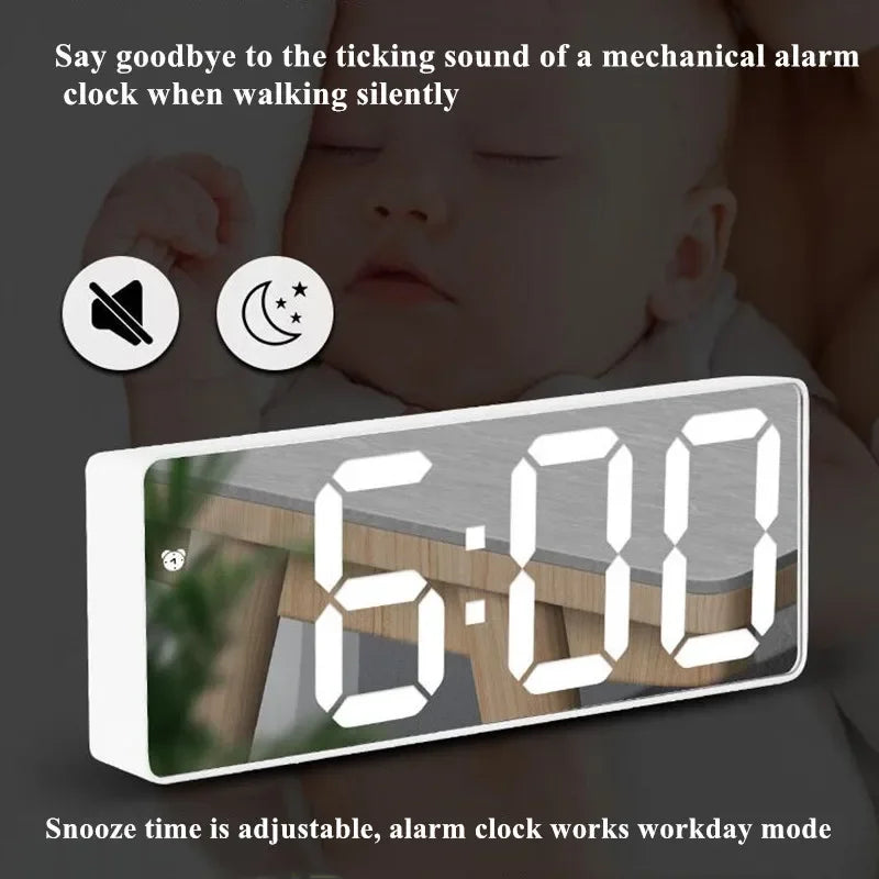 Acrylic Digital Alarm Clock with Voice Control Feature - Smarsty