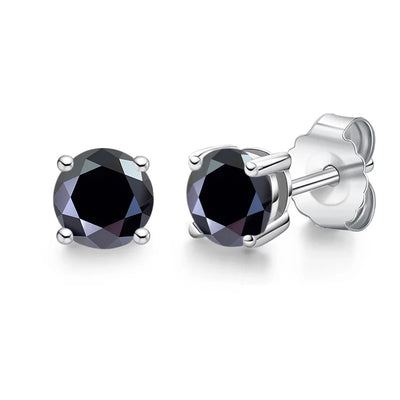 Moissanite Stud Earrings Sterling Silver Bridal GRA - Smarsty