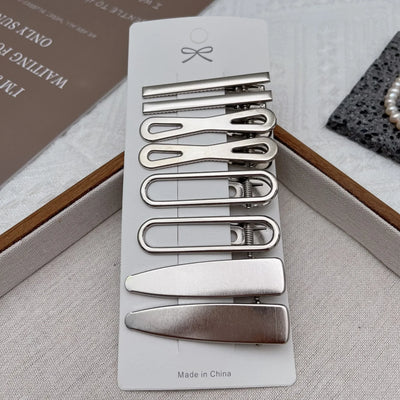 Silver Metal Duckbill Hair Clips for Stylish Women - Smarsty