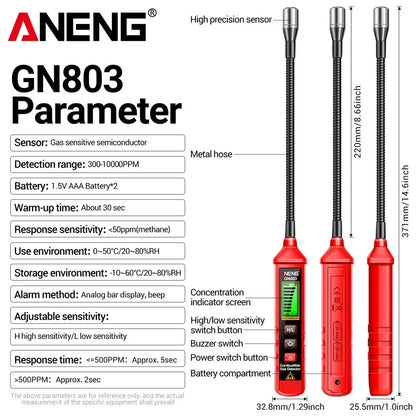 ANENG GN803 Portable Gas Leak Detector with LCD Display - Smarsty