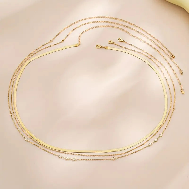 Boho Crystal Chain Belly Waist Chain Set for Women - Smarsty