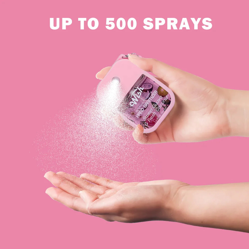 4 Power Spray Moisturizing Hand Sanitizer Spray, Containing Coconut, Watermelon, Sugar, Cucumber, Cherry Blossom And Other Flavo